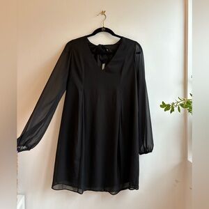 BCBGeneration Black Sheer Sleeve Mini Dress
